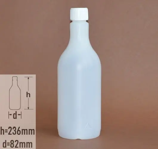 Sticla plastic 750ml culoare semitransparent cu capac cu protectie pentru copii alb